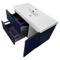 Blue Wall Mounted Bathroom Vanity, Modern, 36